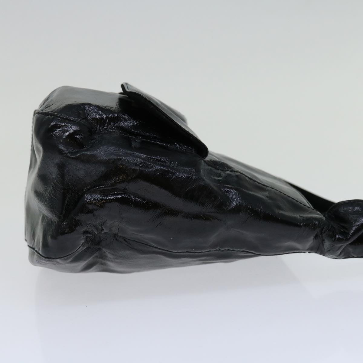PRADA Hand Bag Patent leather Black Auth bs12820