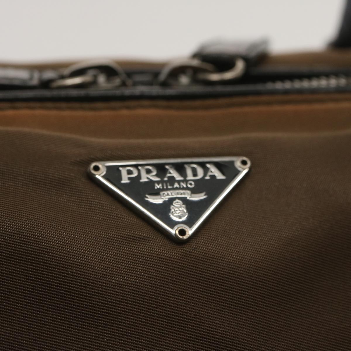 PRADA Shoulder Bag Nylon Brown Auth bs12824