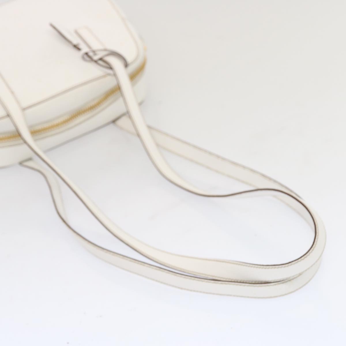 PRADA Safiano leather Shoulder Bag White Auth bs12825