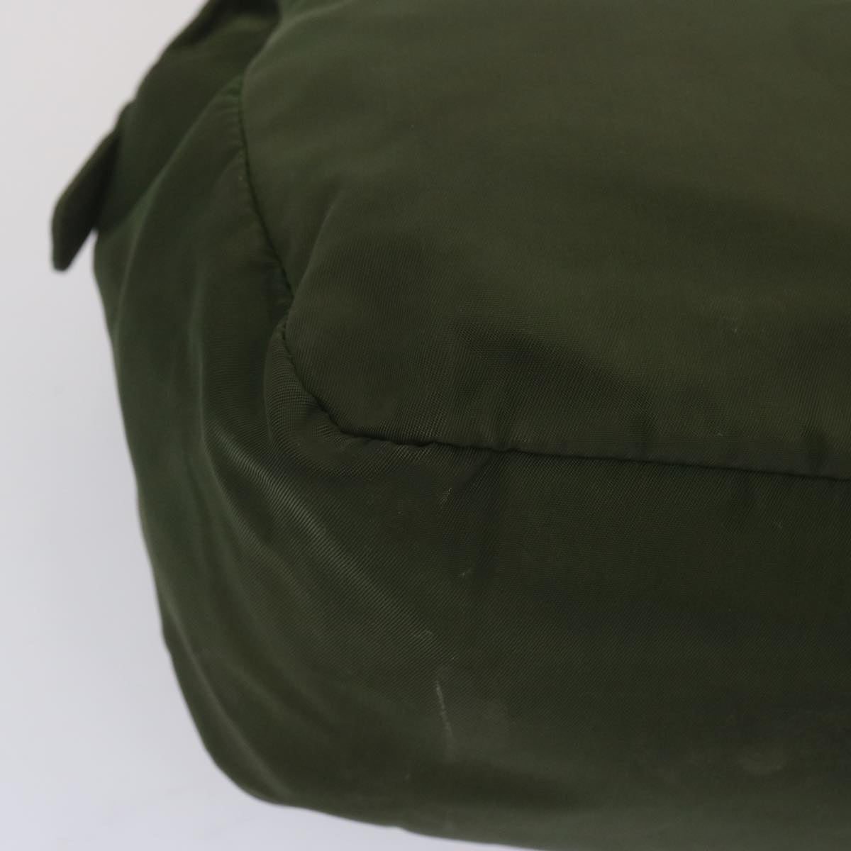 PRADA Hand Bag Nylon Green Auth bs12826
