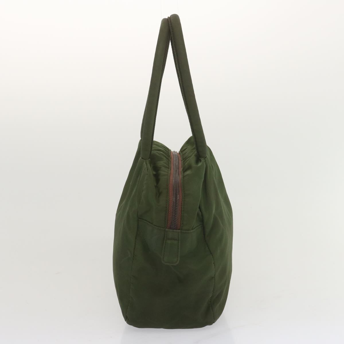 PRADA Hand Bag Nylon Green Auth bs12826