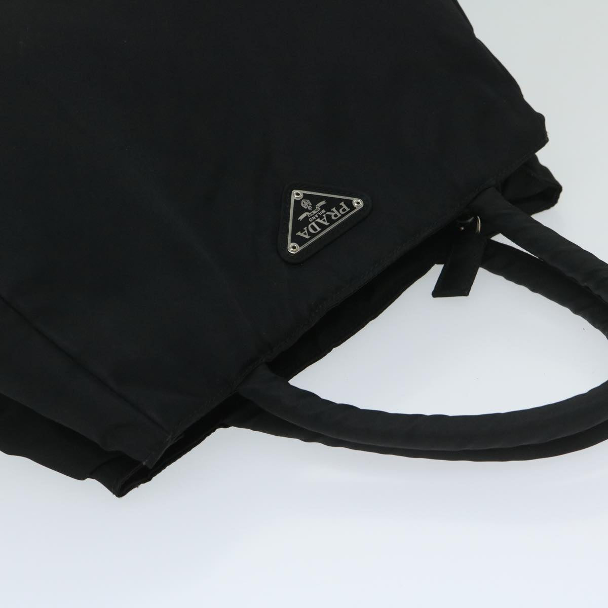 PRADA Hand Bag Nylon Black Auth bs12829