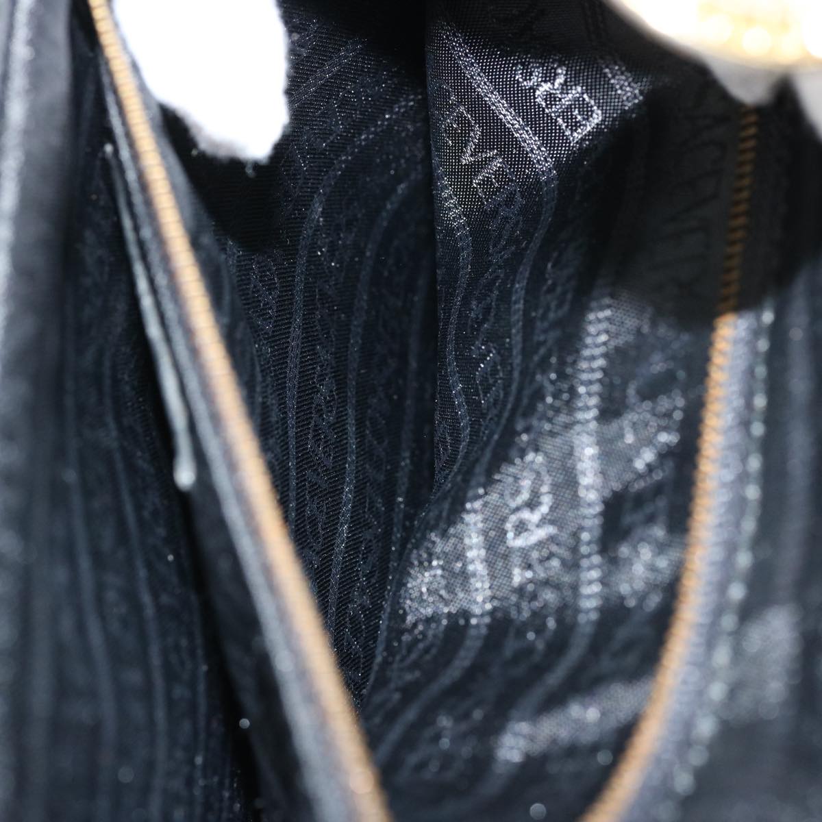 VERSACE Shoulder Bag Leather Black Auth bs12838