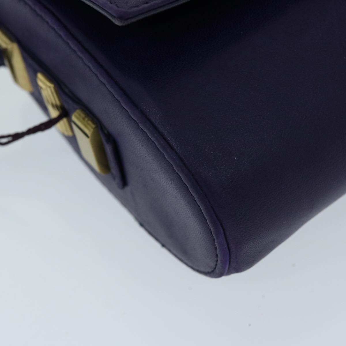 Gianni Versace Shoulder Bag Leather Purple Auth bs12840