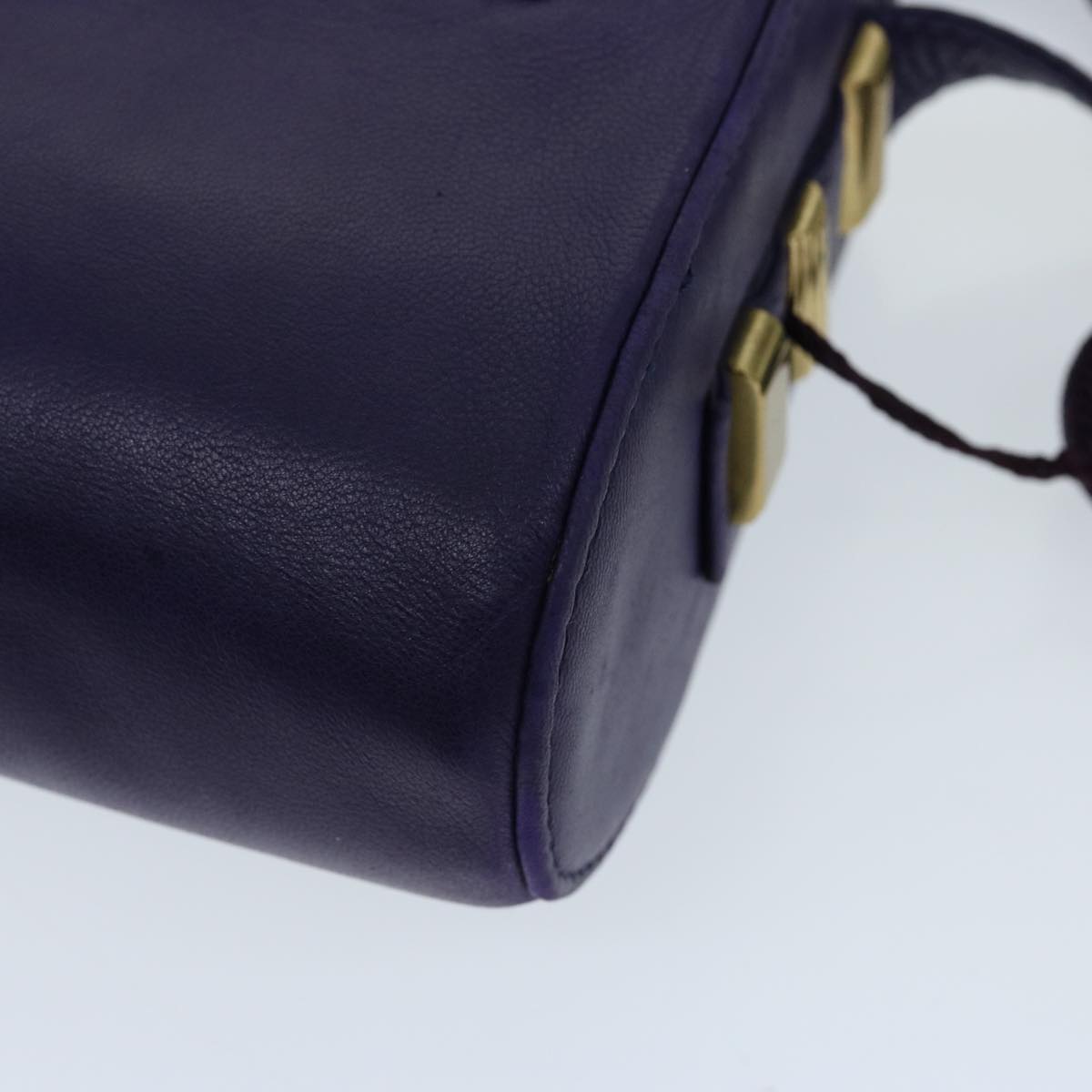 Gianni Versace Shoulder Bag Leather Purple Auth bs12840