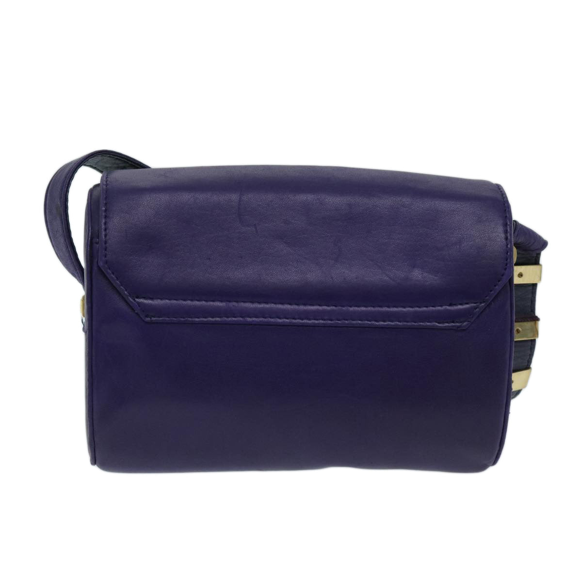 Gianni Versace Shoulder Bag Leather Purple Auth bs12840