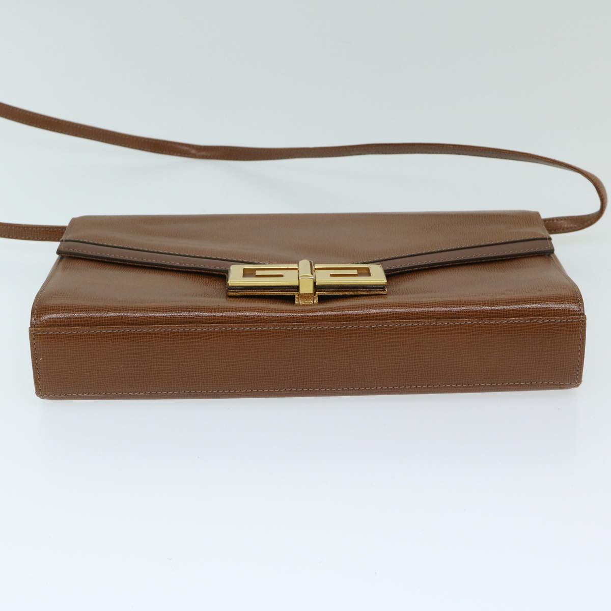 GIVENCHY Shoulder Bag Leather Brown Auth bs12855