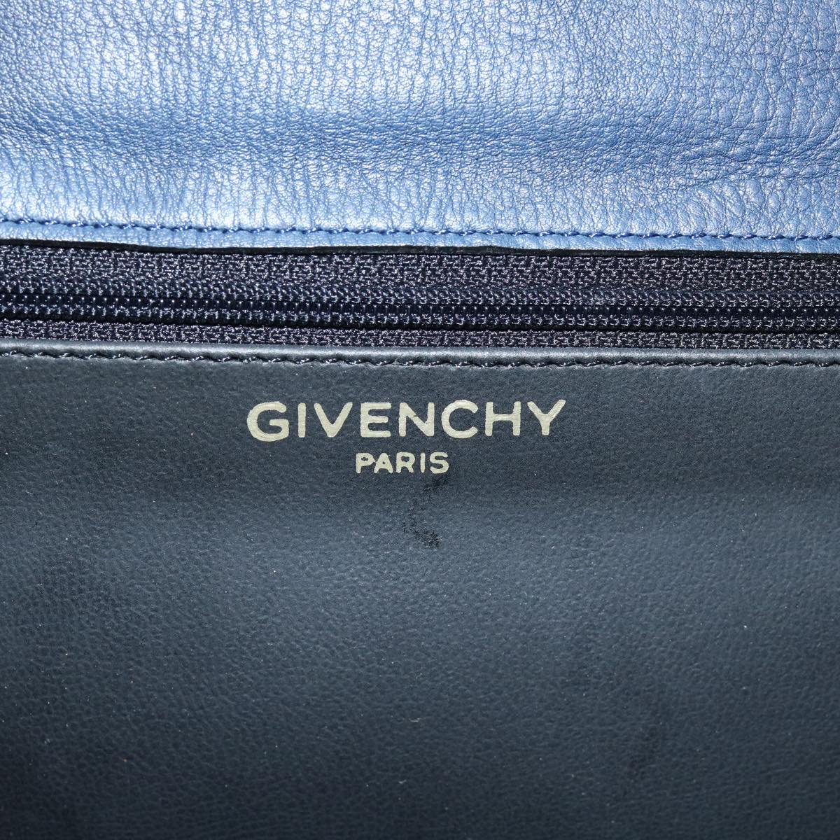 GIVENCHY Shoulder Bag Leather Navy Auth bs12857