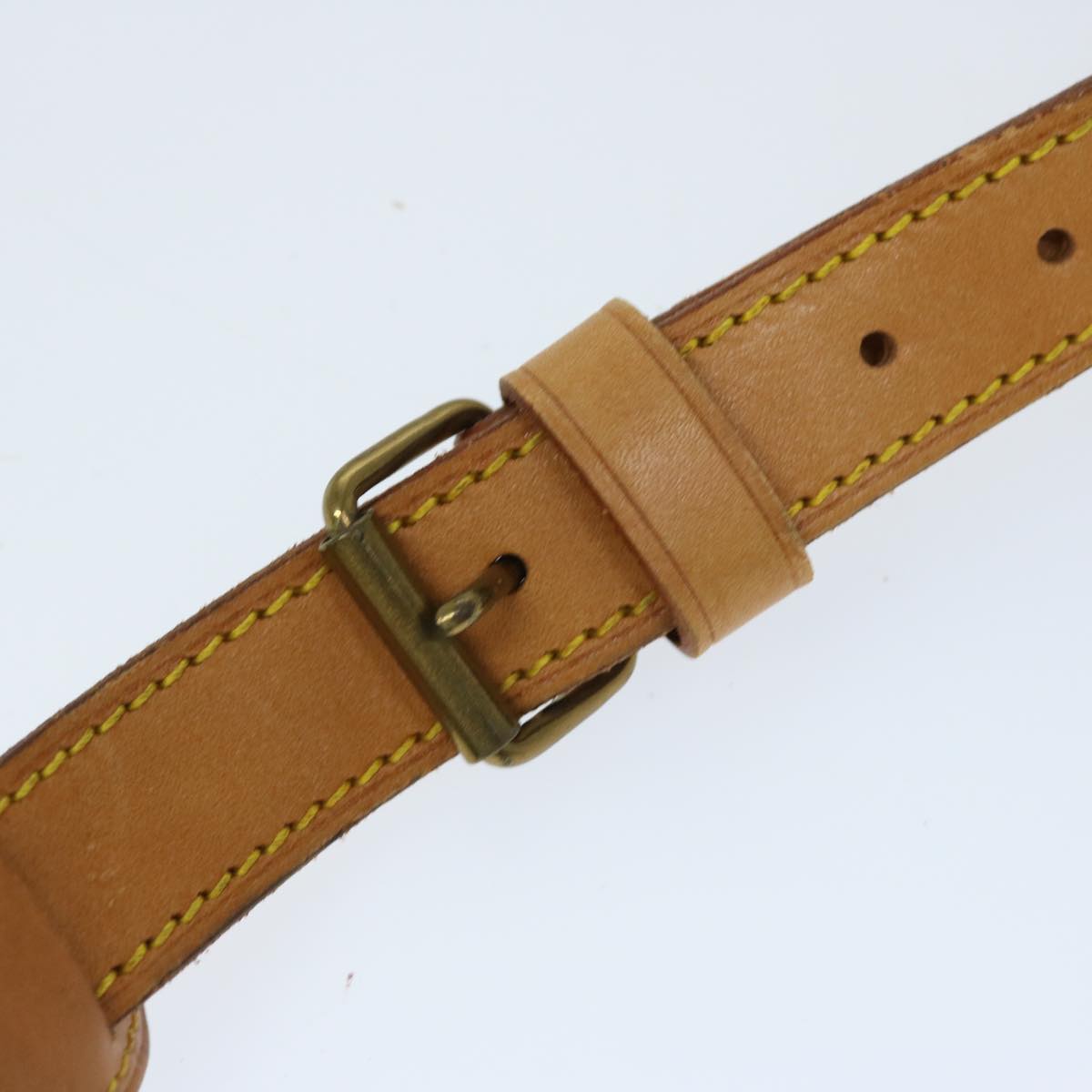 LOUIS VUITTON Adjustable Shoulder Strap Leather 36.2""-43.3"" Beige Auth bs12858
