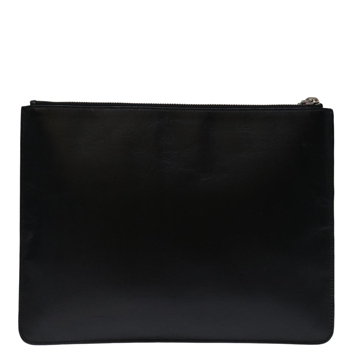 GIVENCHY Clutch Bag Leather Black Auth bs12859