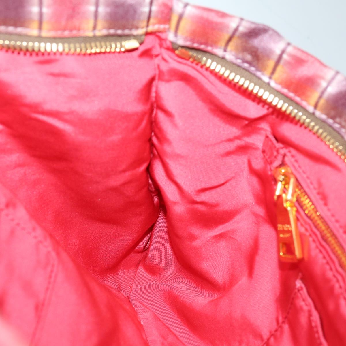 PRADA Clutch Bag Nylon Red Auth bs12868