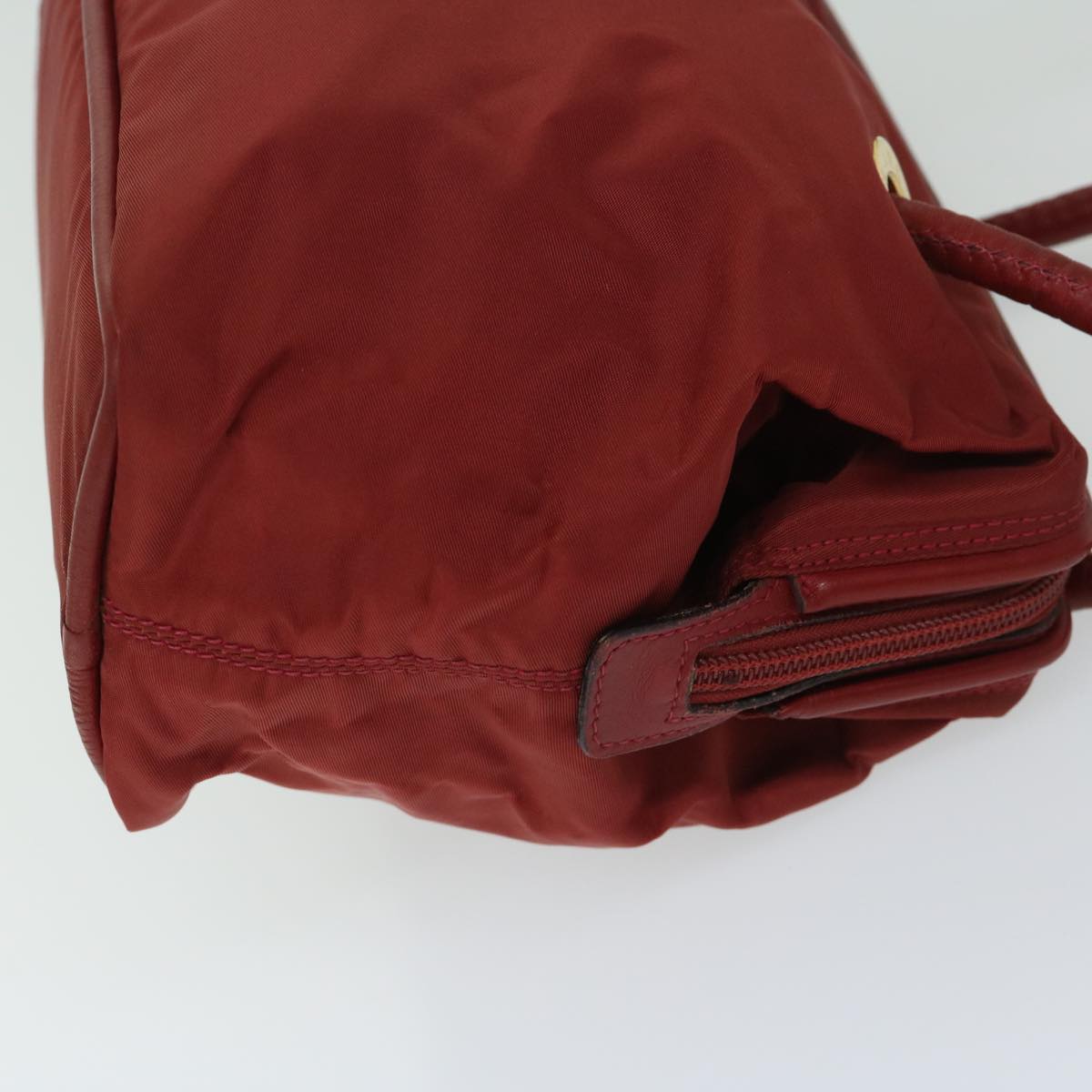 CELINE Shoulder Bag Nylon Red Auth bs12874