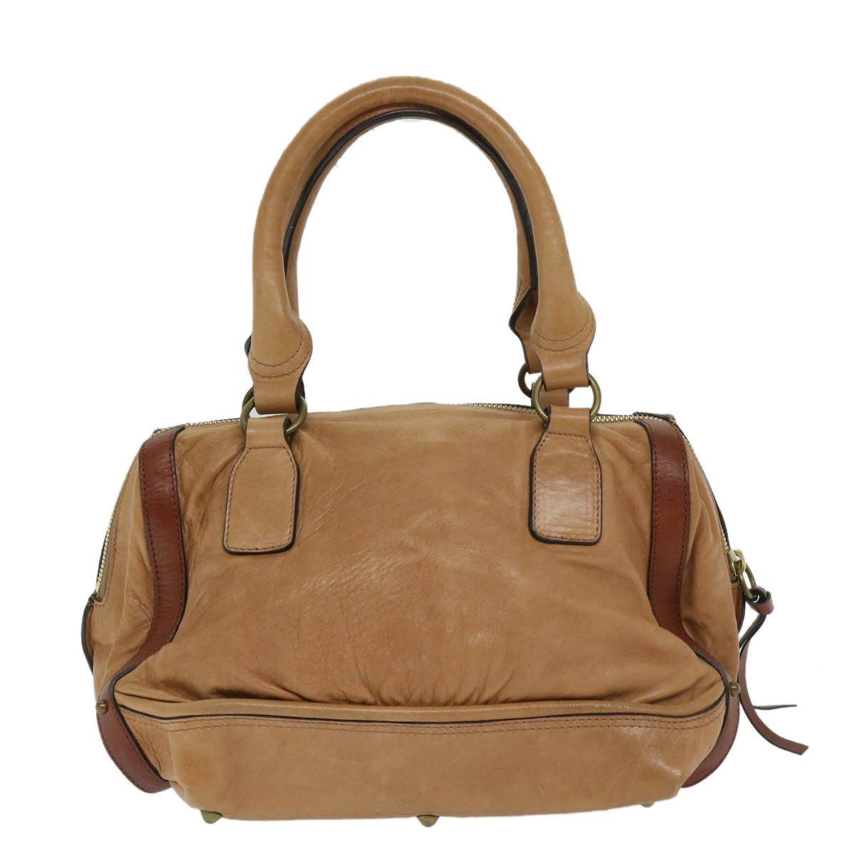 Chloe Shoulder Bag Leather Beige Auth bs12875