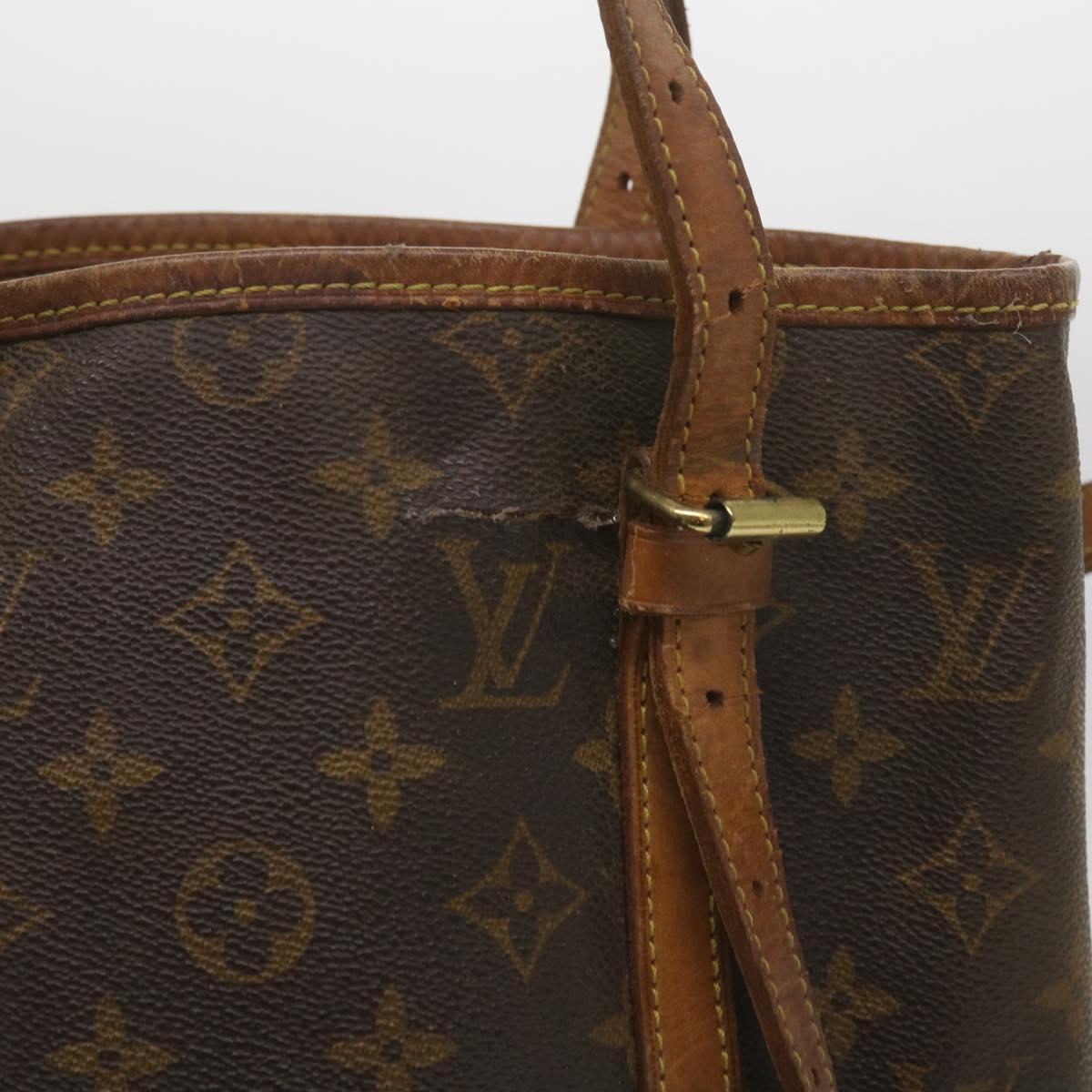 LOUIS VUITTON Monogram Bucket GM Shoulder Bag M42236 LV Auth bs12876