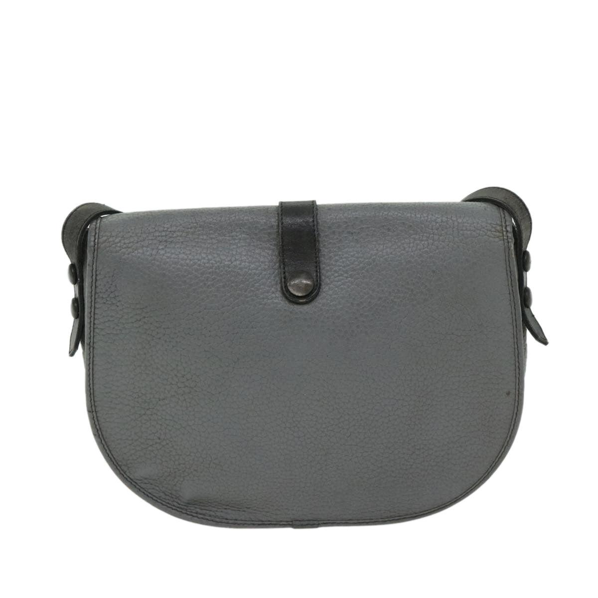 Christian Dior Shoulder Bag Leather Gray Auth bs12882