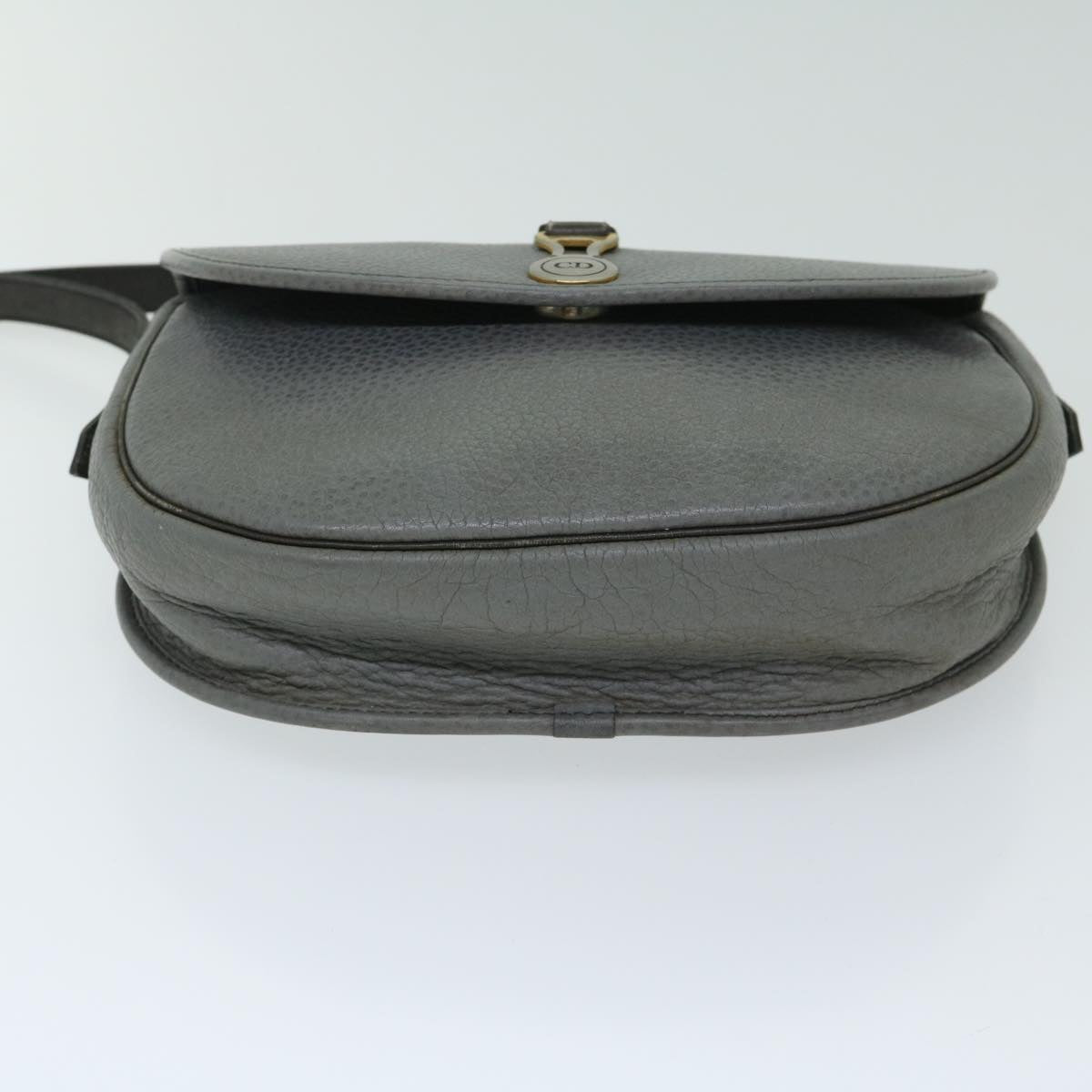 Christian Dior Shoulder Bag Leather Gray Auth bs12882