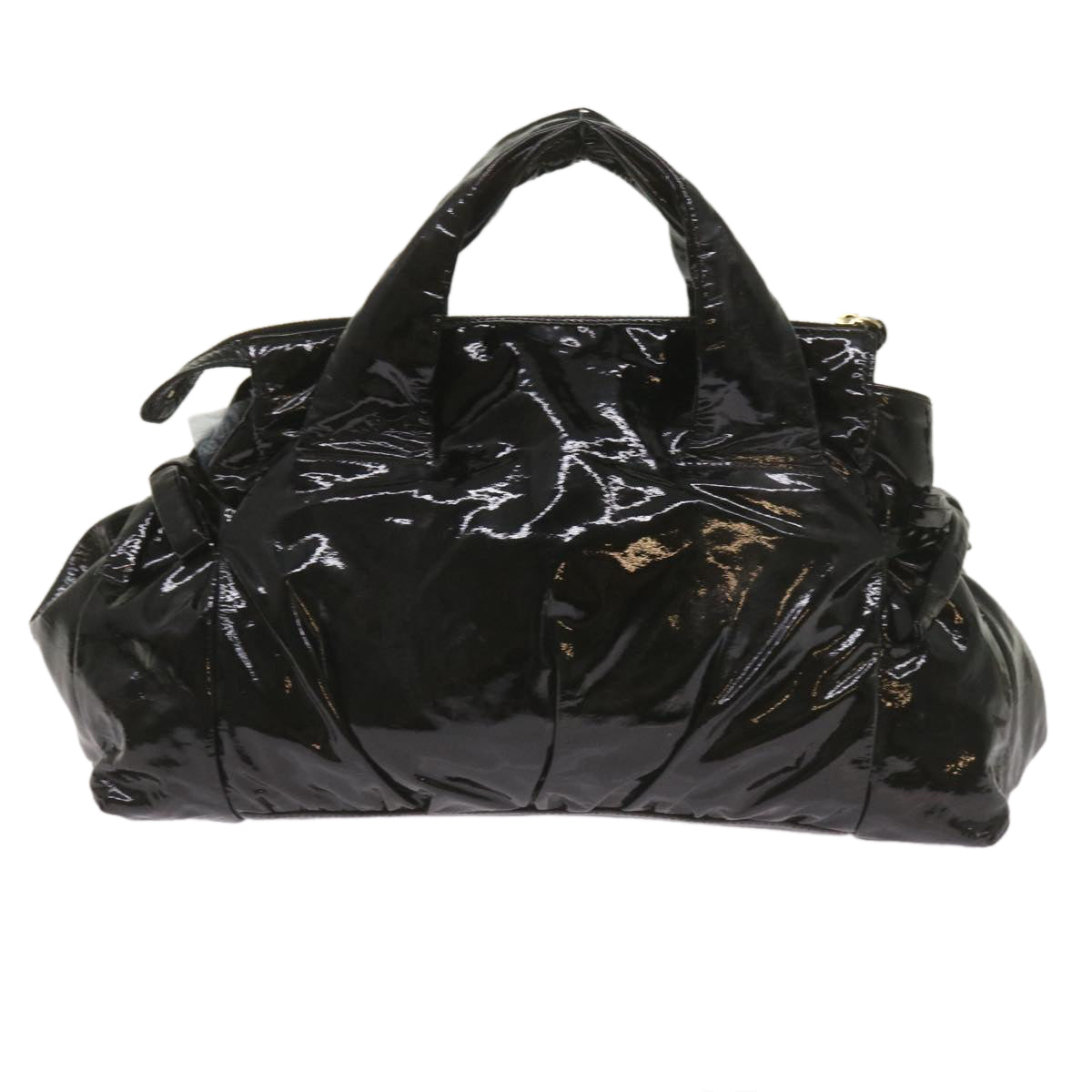 GUCCI Hand Bag Patent leather Black 197020 Auth bs12891 - 0