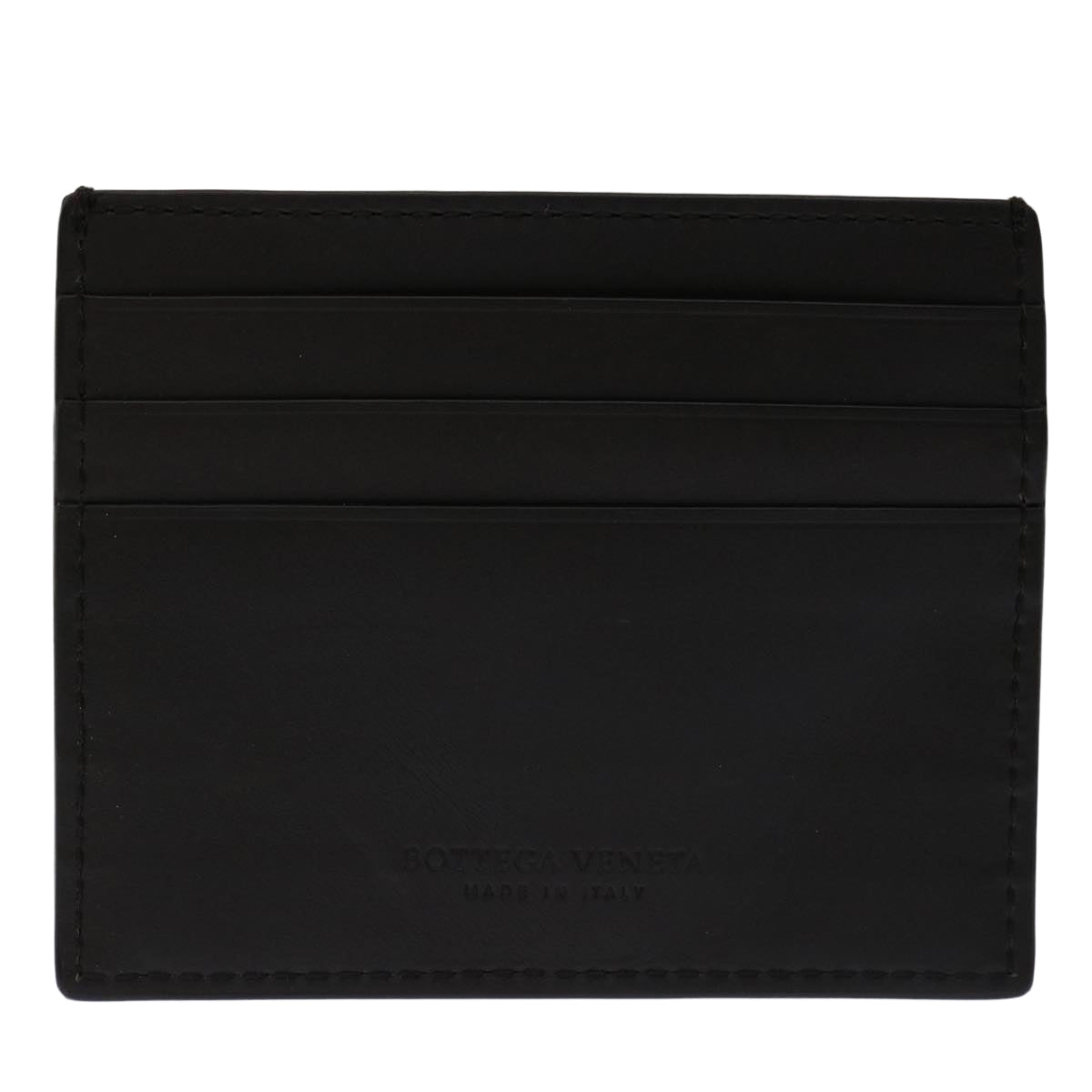 BOTTEGA VENETA Card Case Leather Black Auth bs12896