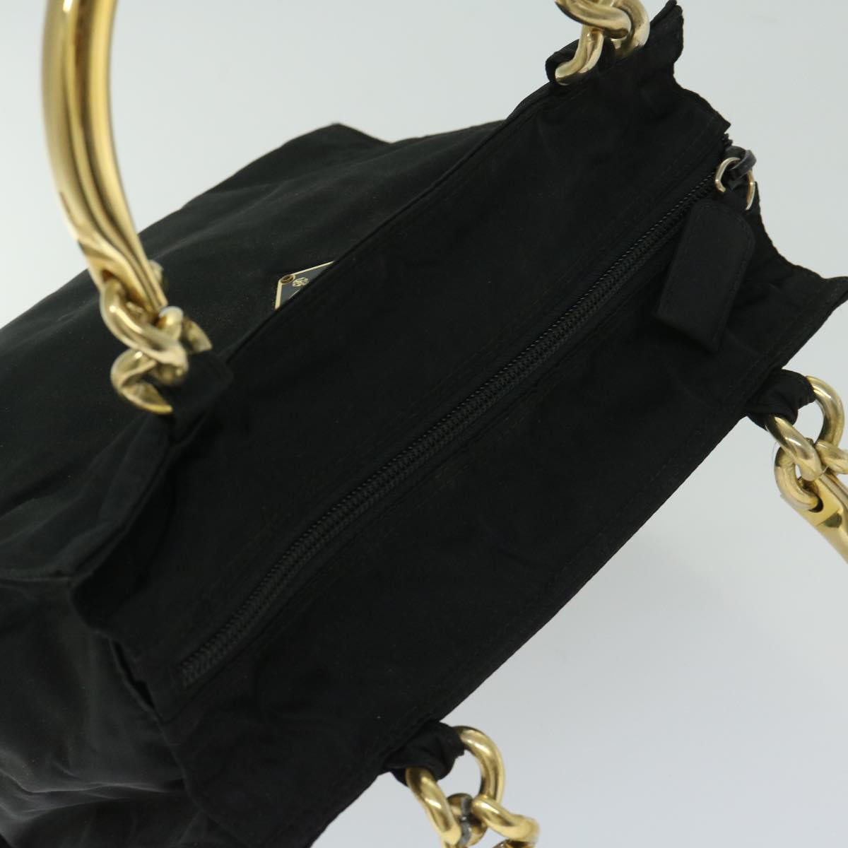 PRADA Hand Bag Nylon Black Auth bs12898