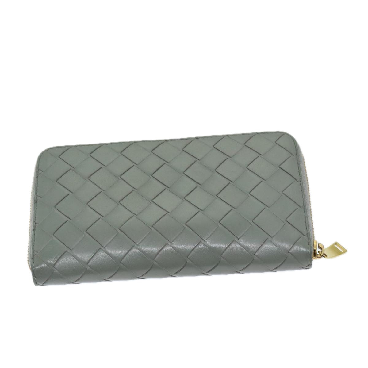 BOTTEGA VENETA MAXI INTRECCIATO Long Wallet Leather Gray Auth bs12901 - 0