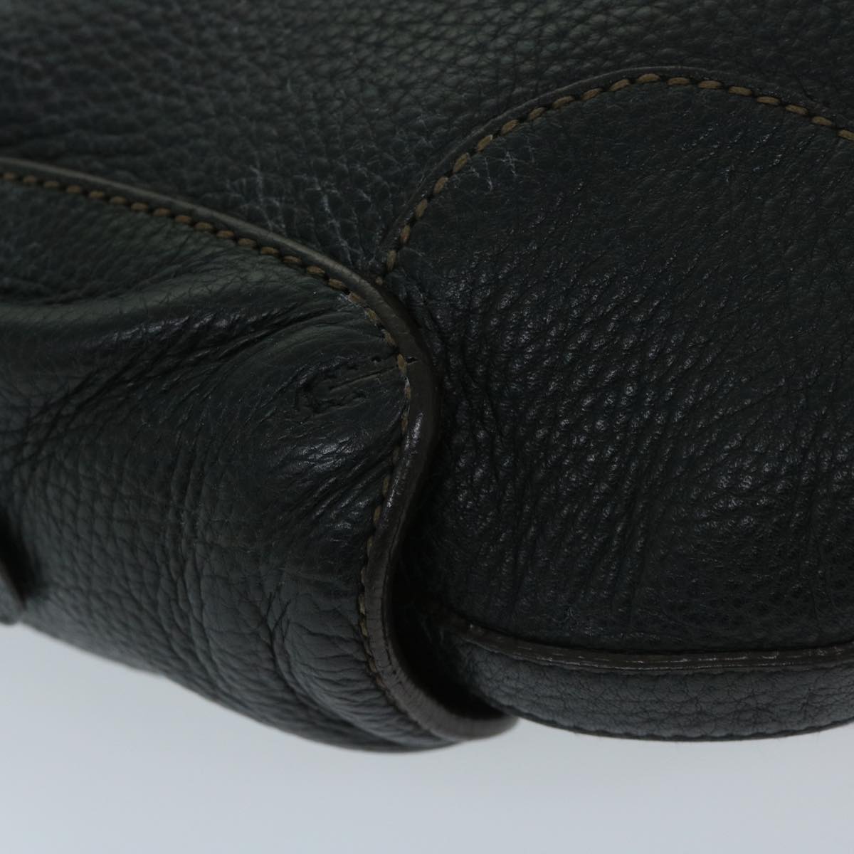 Salvatore Ferragamo Shoulder Bag Leather Black Auth bs12902