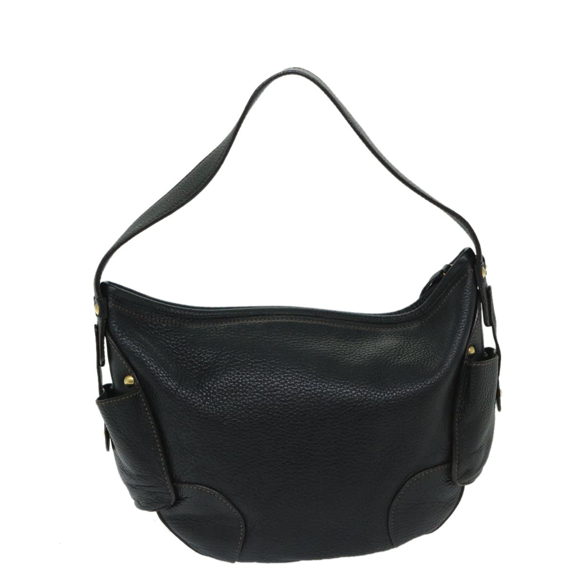 Salvatore Ferragamo Shoulder Bag Leather Black Auth bs12902 - 0