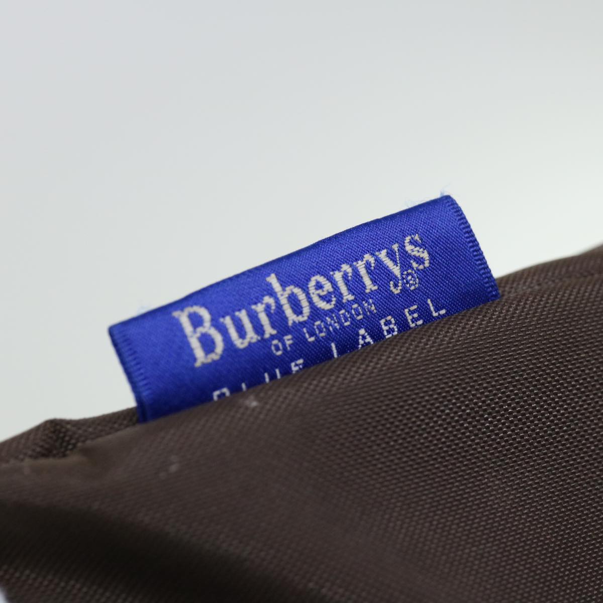 Burberrys Nova Check Blue Label Tote Bag Nylon Brown Auth bs12913