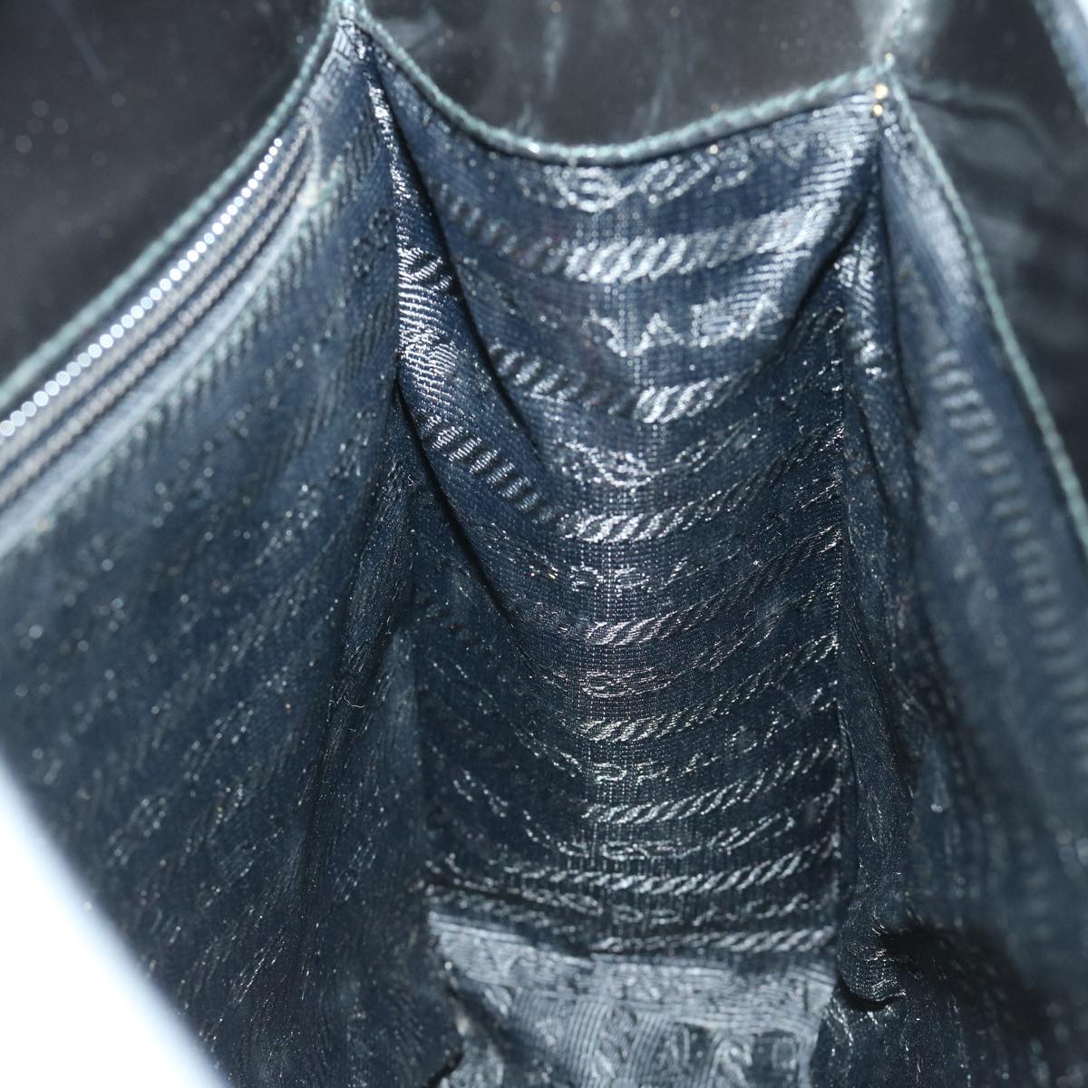 PRADA Hand Bag Patent leather Black Auth bs12915