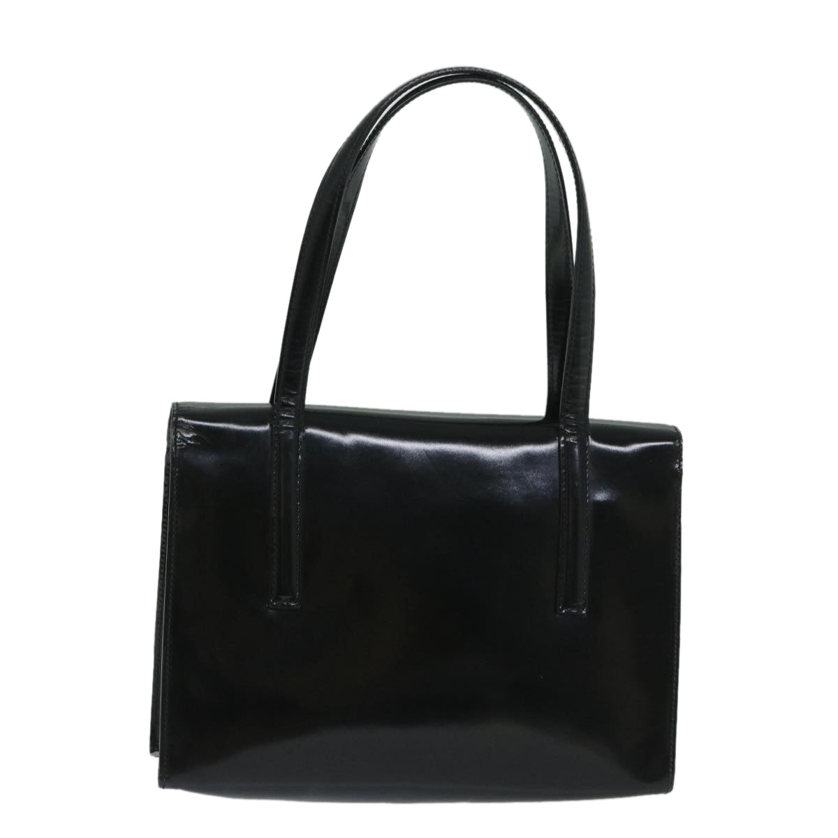 PRADA Hand Bag Patent leather Black Auth bs12915 - 0