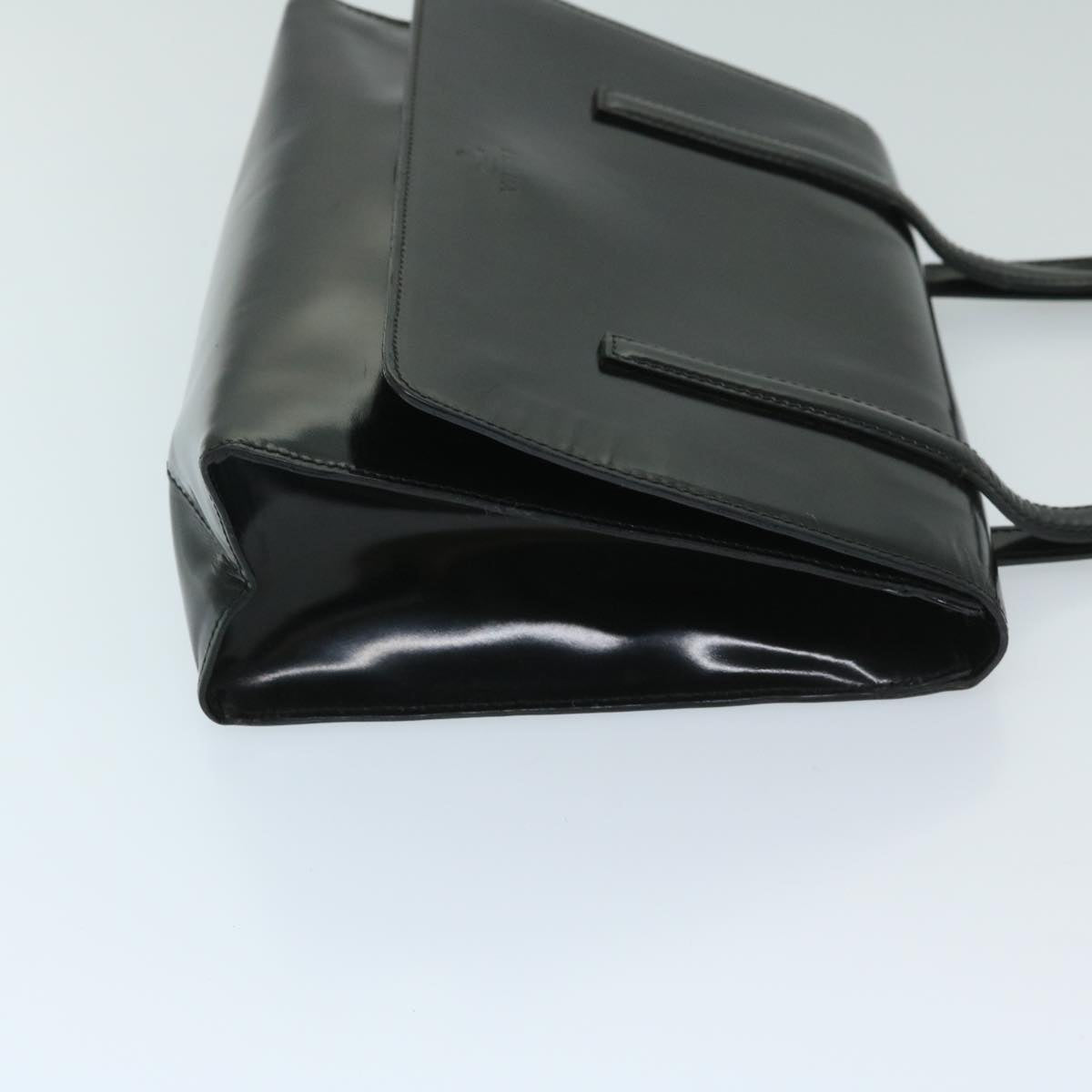 PRADA Hand Bag Patent leather Black Auth bs12915