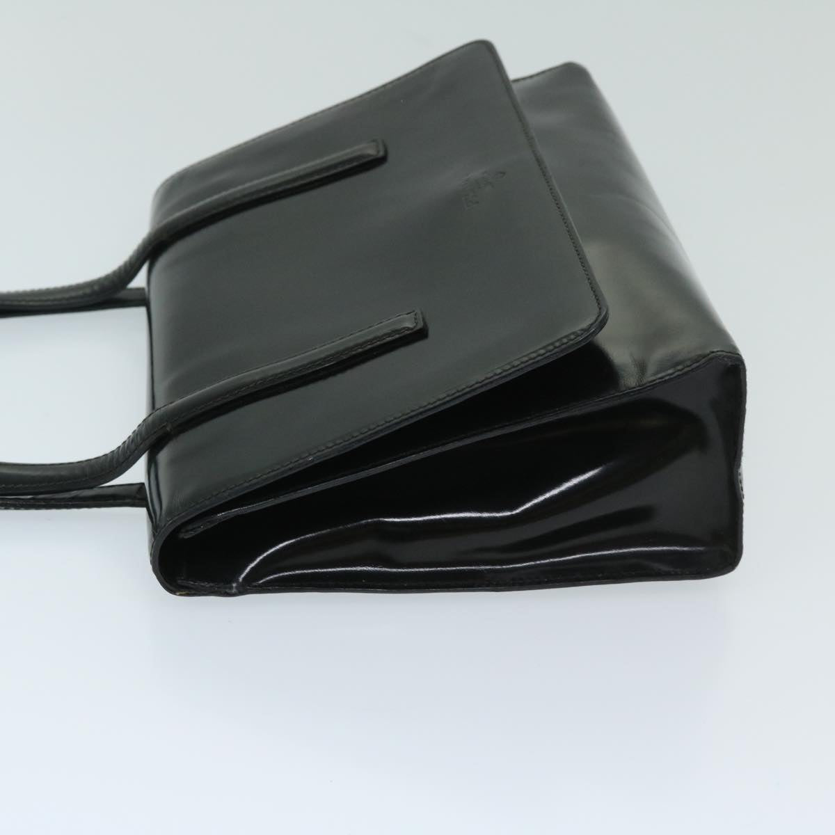 PRADA Hand Bag Patent leather Black Auth bs12915