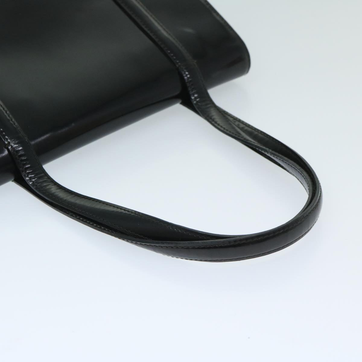 PRADA Hand Bag Patent leather Black Auth bs12915