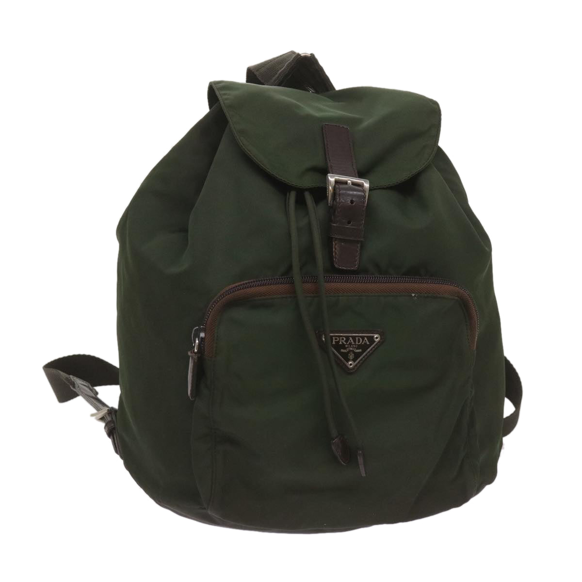 PRADA Backpack Nylon Khaki Auth bs12919