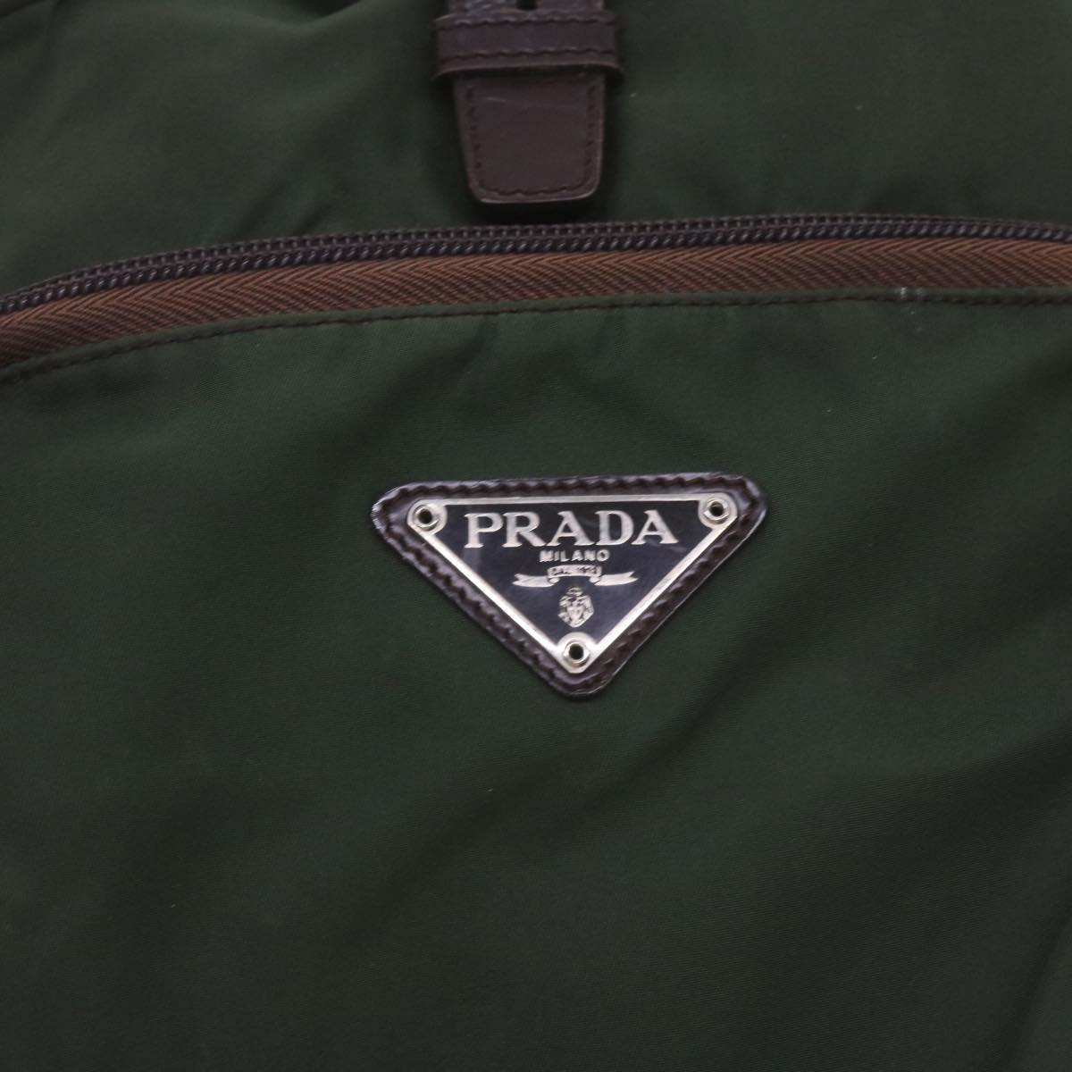 PRADA Backpack Nylon Khaki Auth bs12919