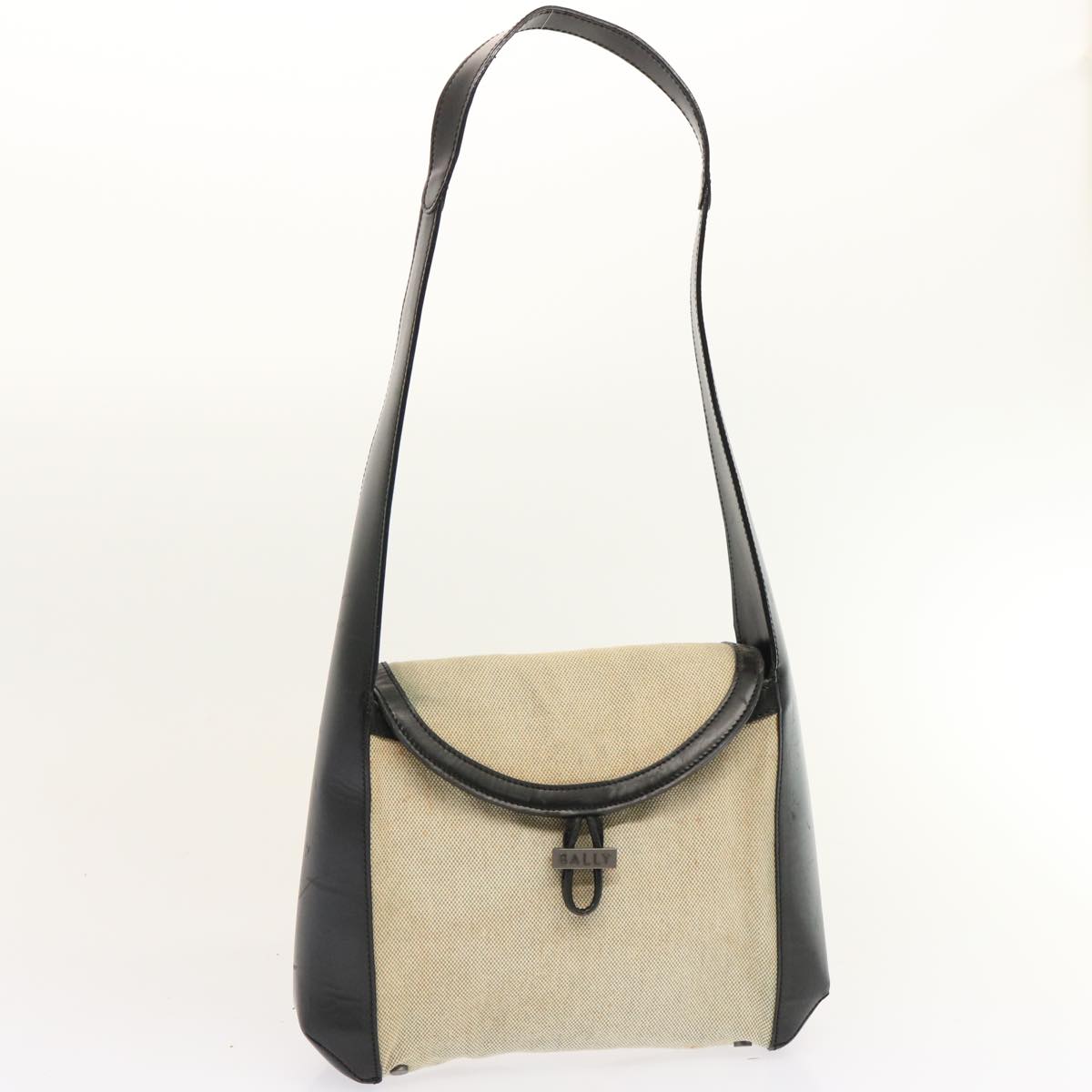 BALLY Shoulder Bag Leather 3Set Black Beige Auth bs12936 - 0