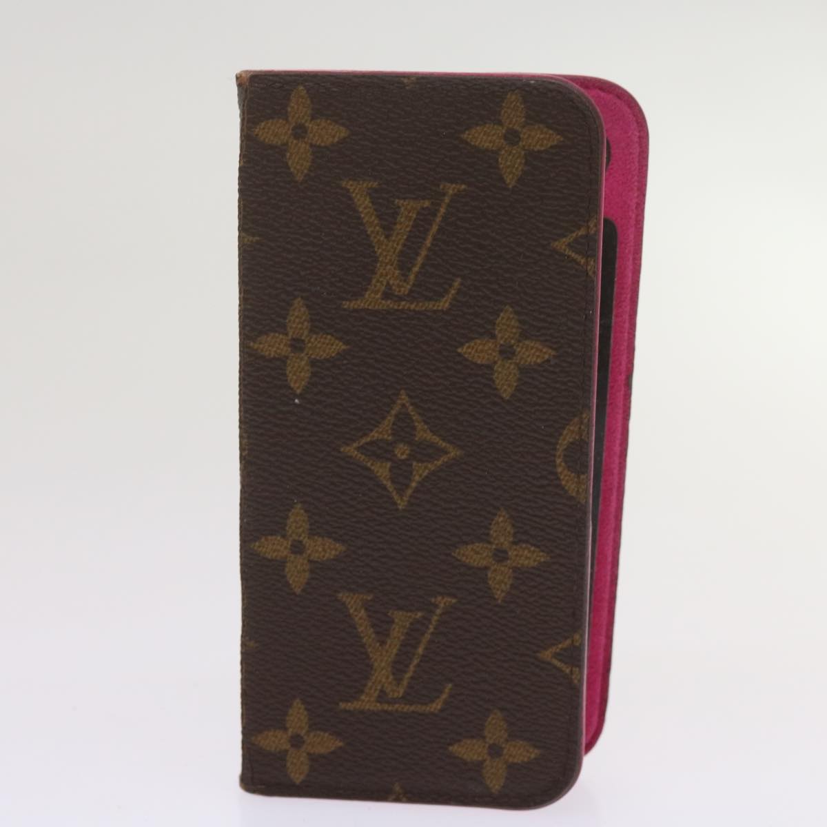 LOUIS VUITTON Monogram Coin Purse iPhone Case 10set Pink Khaki LV Auth bs12937