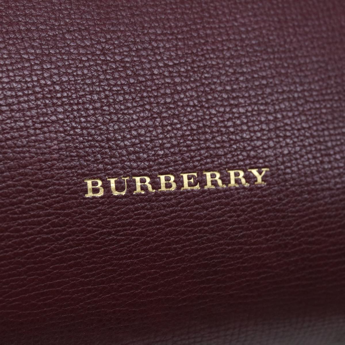 BURBERRY Nova Check Hand Bag Leather Red Auth bs12941