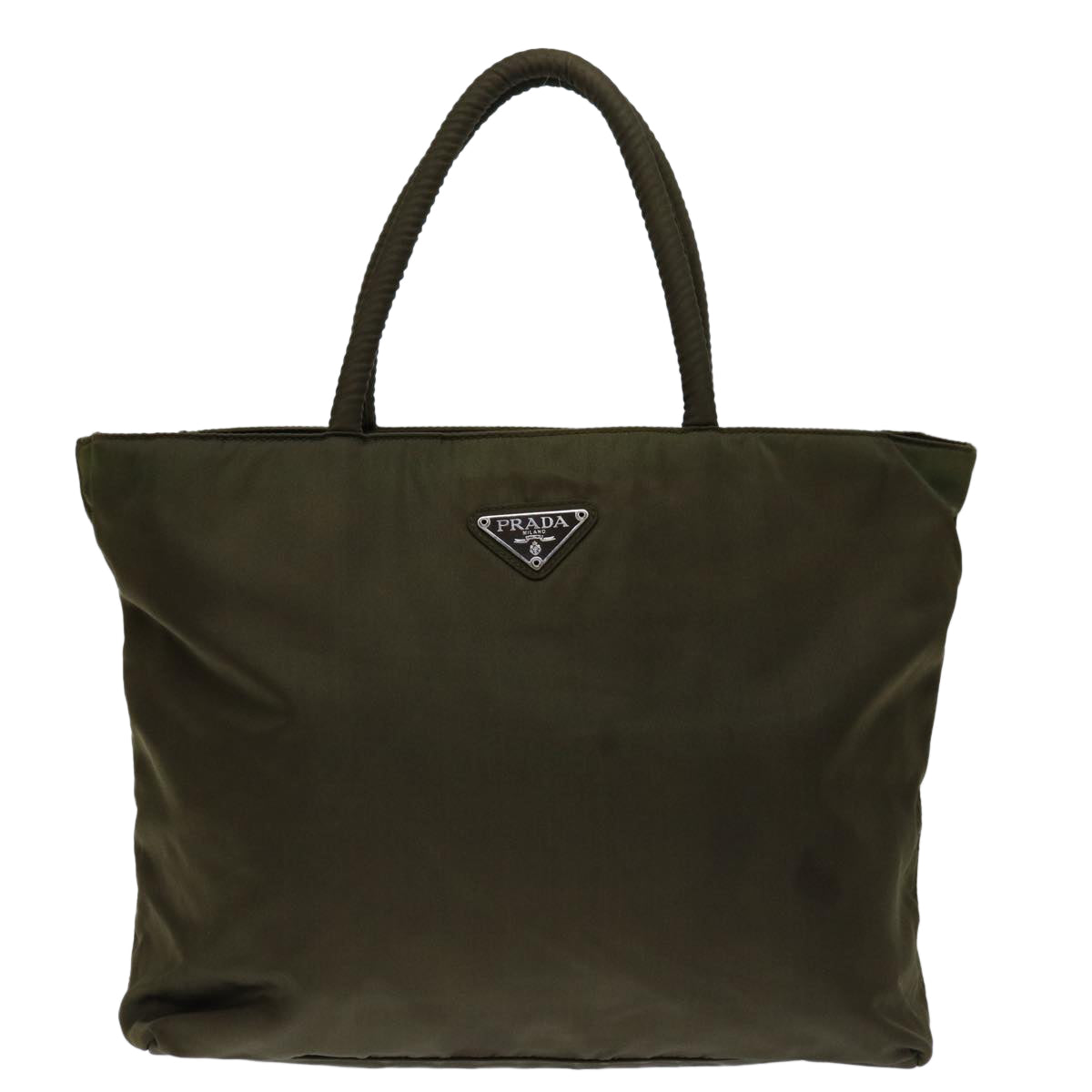 PRADA Hand Bag Nylon Khaki Auth bs12944 - 0