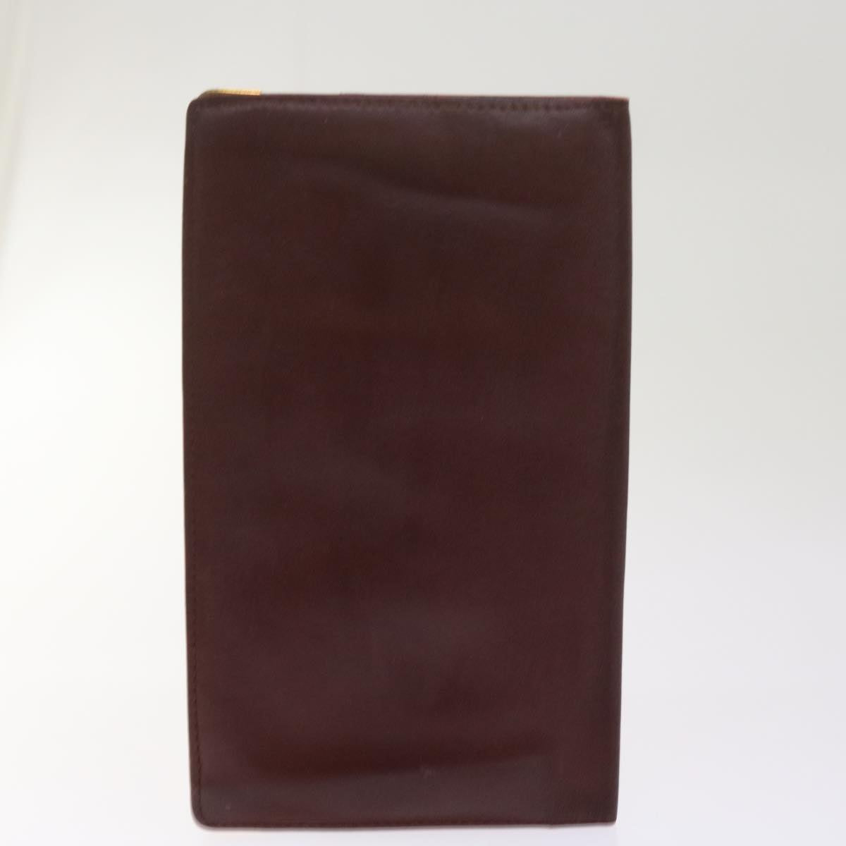 CARTIER Wallet Leather 7Set Wine Red Black Auth bs12961