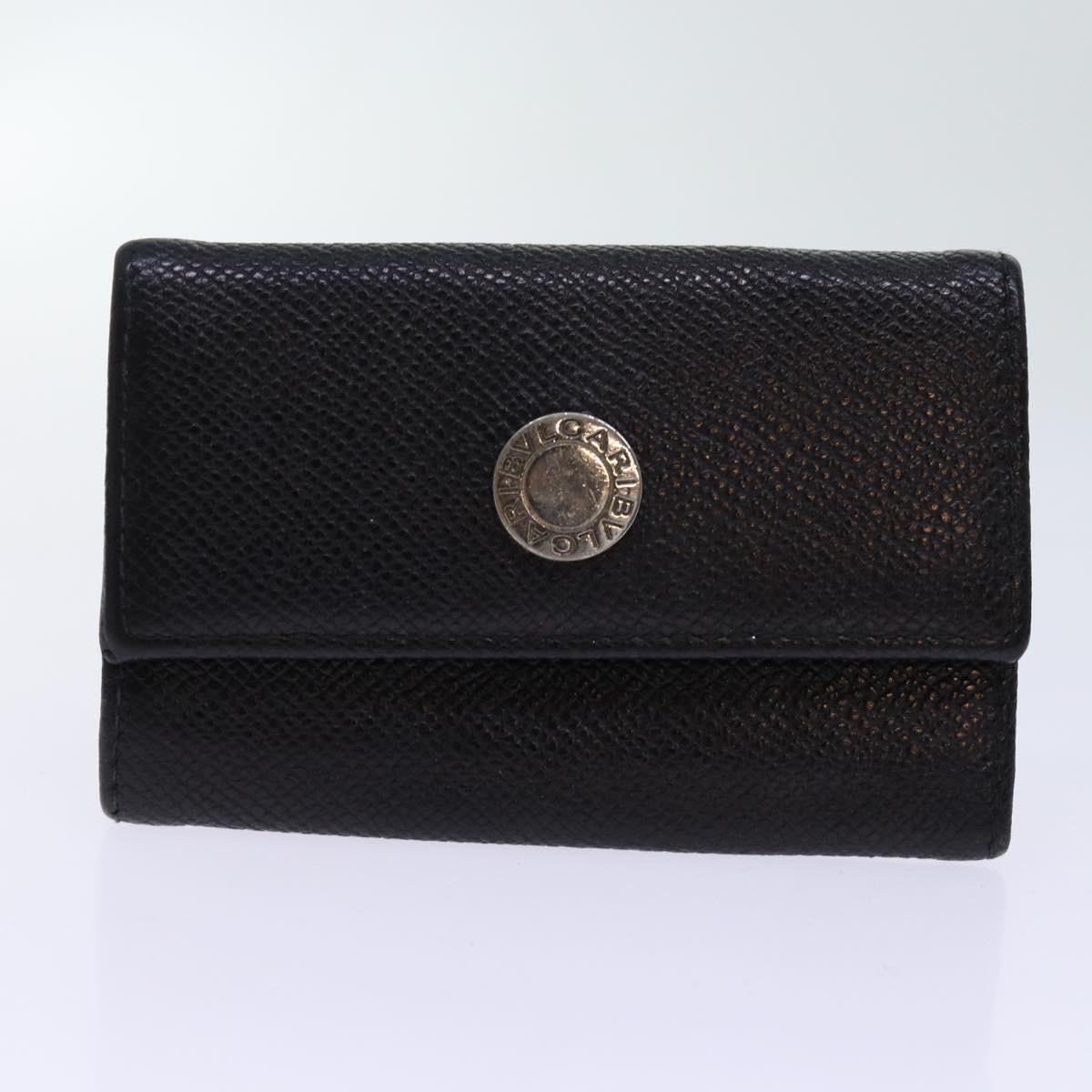 BVLGARI Wallet Leather 7Set Black Brown Auth bs12963