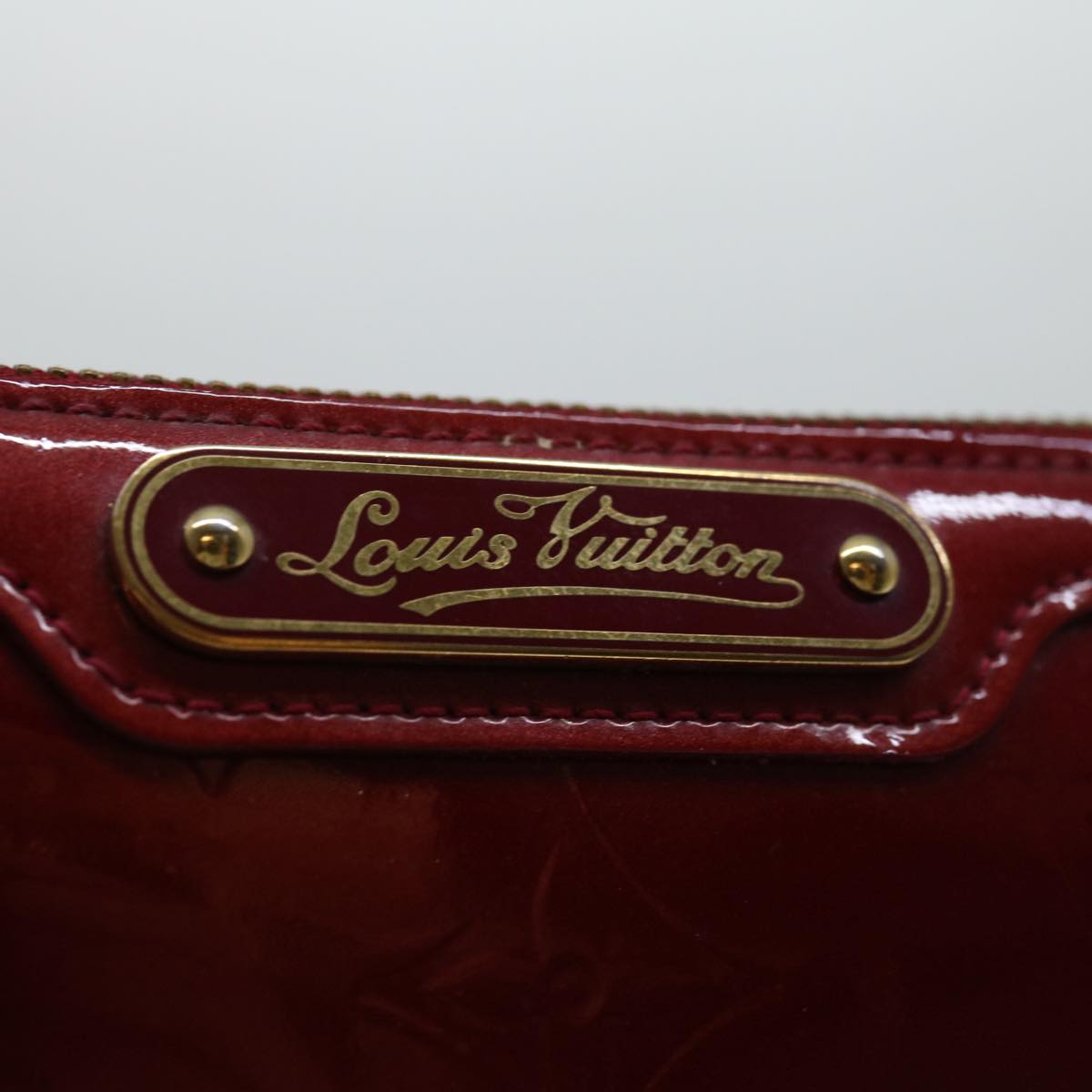 LOUIS VUITTON Monogram Vernis Trousse cosmetics Pouch Red M91430 LV Auth bs12970