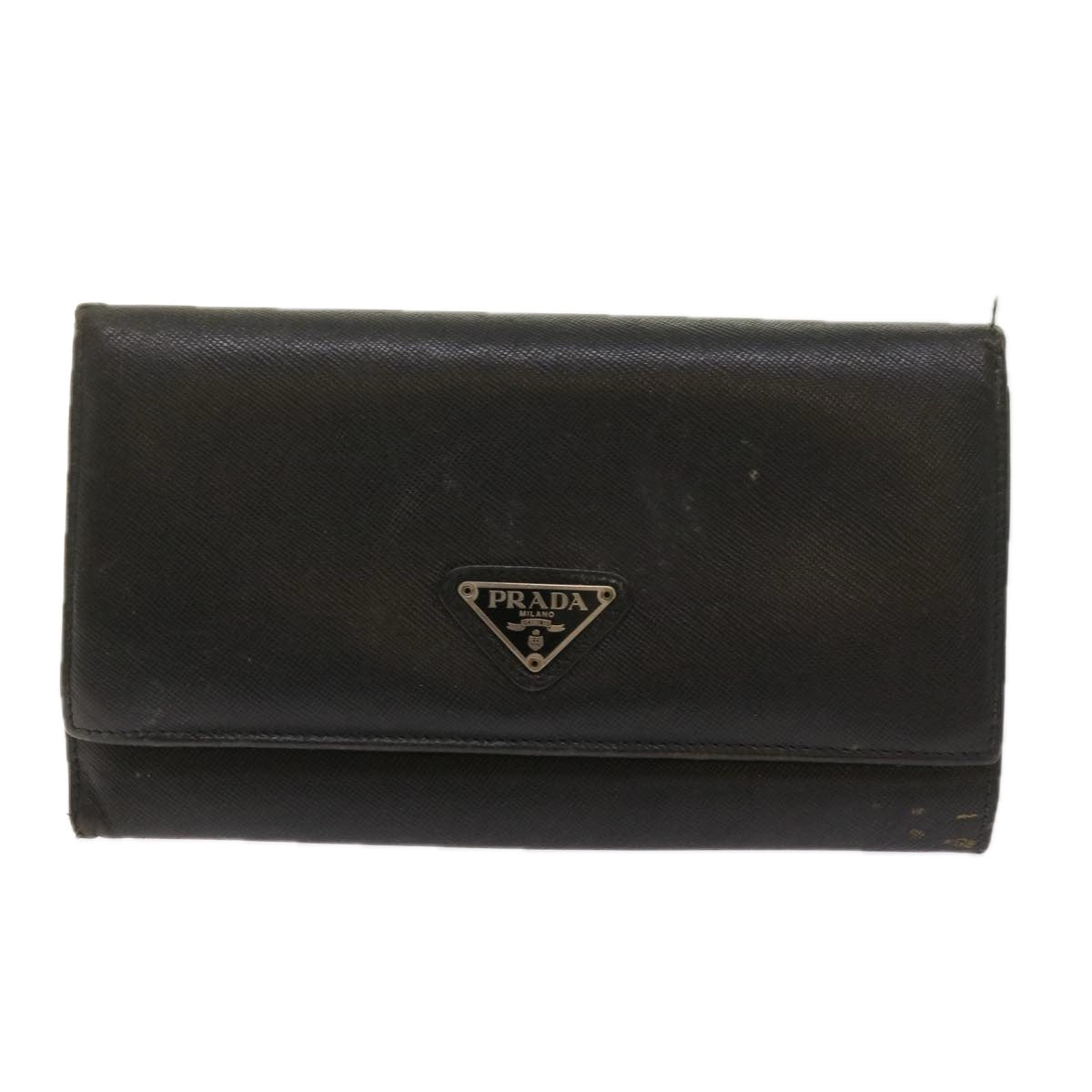 PRADA Wallet Leather nylon 11 pieces Black Auth bs12980 - 0
