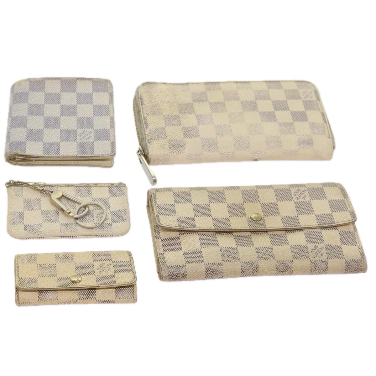 LOUIS VUITTON Damier Azur Wallet 5Set LV Auth bs12983