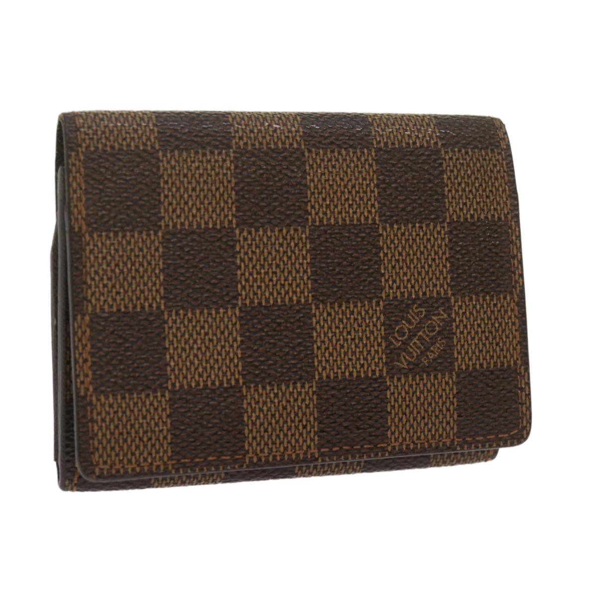 LOUIS VUITTON Damier Ebene Anvelop Cult De Vuitto Card Case N62920 Auth bs12986