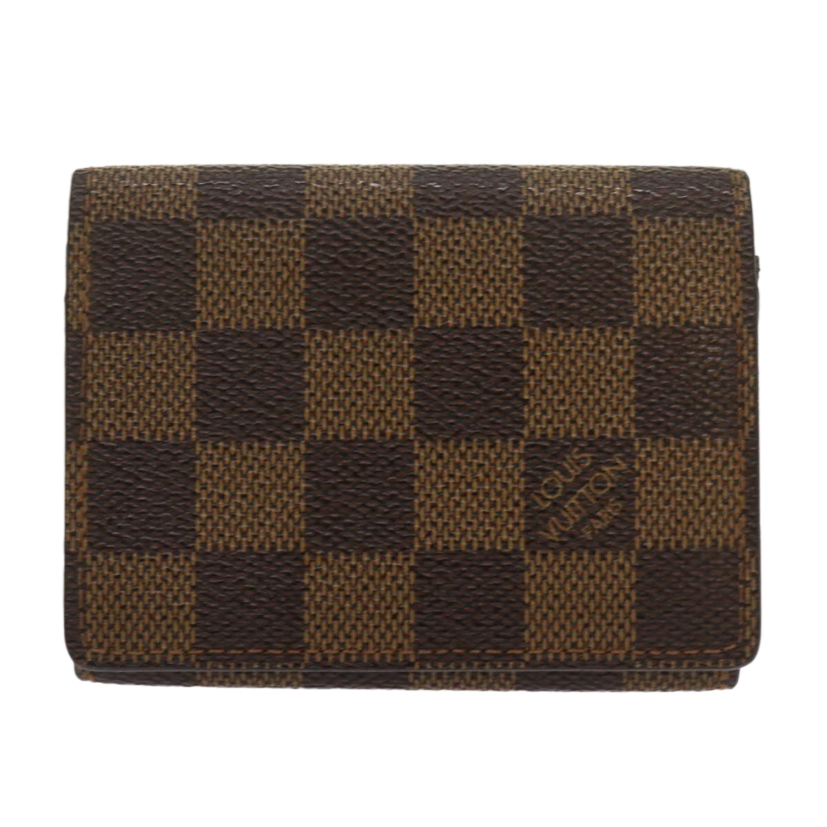 LOUIS VUITTON Damier Ebene Anvelop Cult De Vuitto Card Case N62920 Auth bs12986