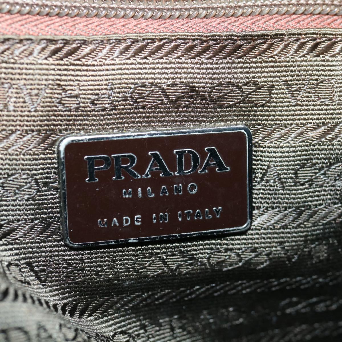 PRADA Shoulder Bag Nylon Khaki Auth bs13012