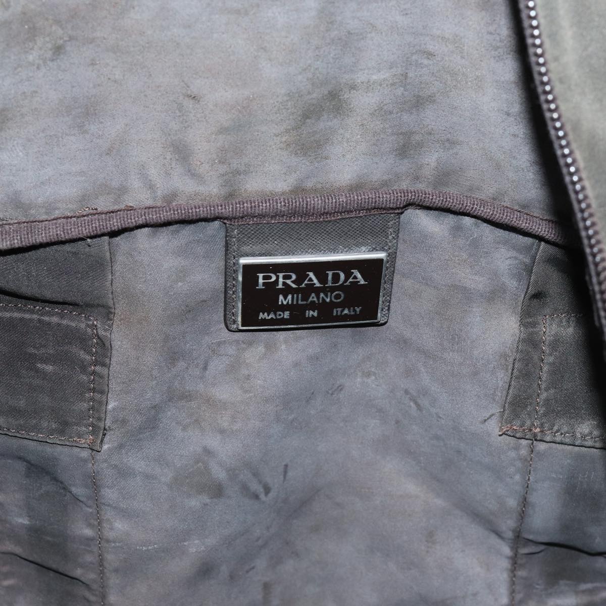 PRADA Boston Bag Nylon Brown Auth bs13014