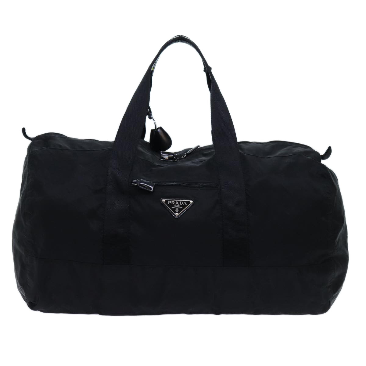 PRADA Boston Bag Nylon Black Auth bs13015