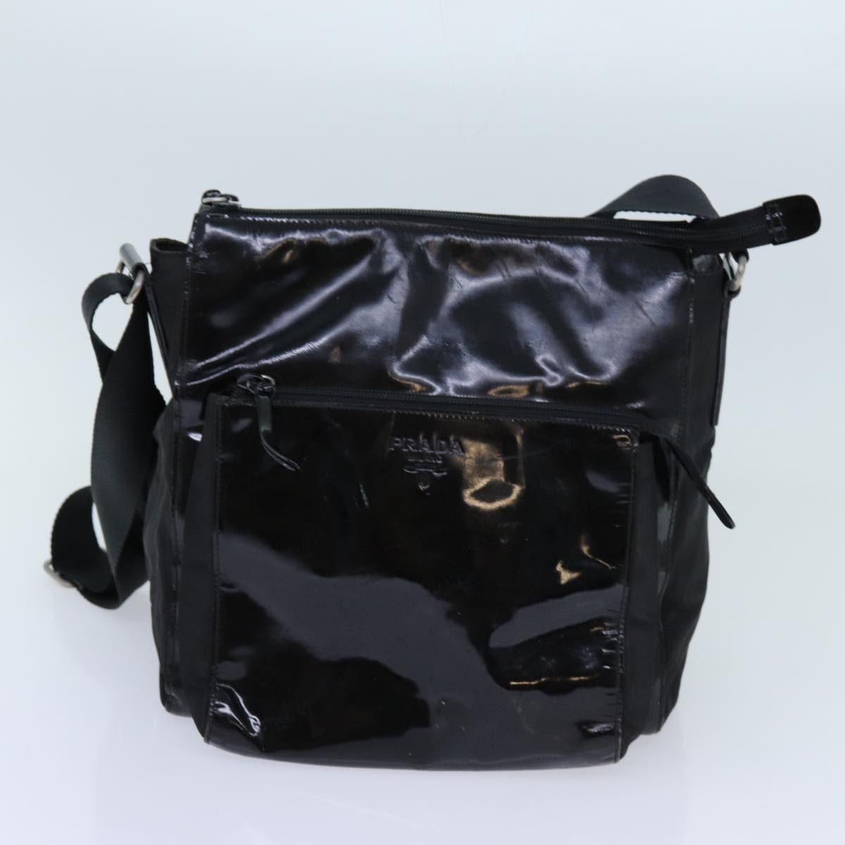 PRADA Celine Chain Shoulder Bag Leather 3Set Black Auth bs13019 - 0