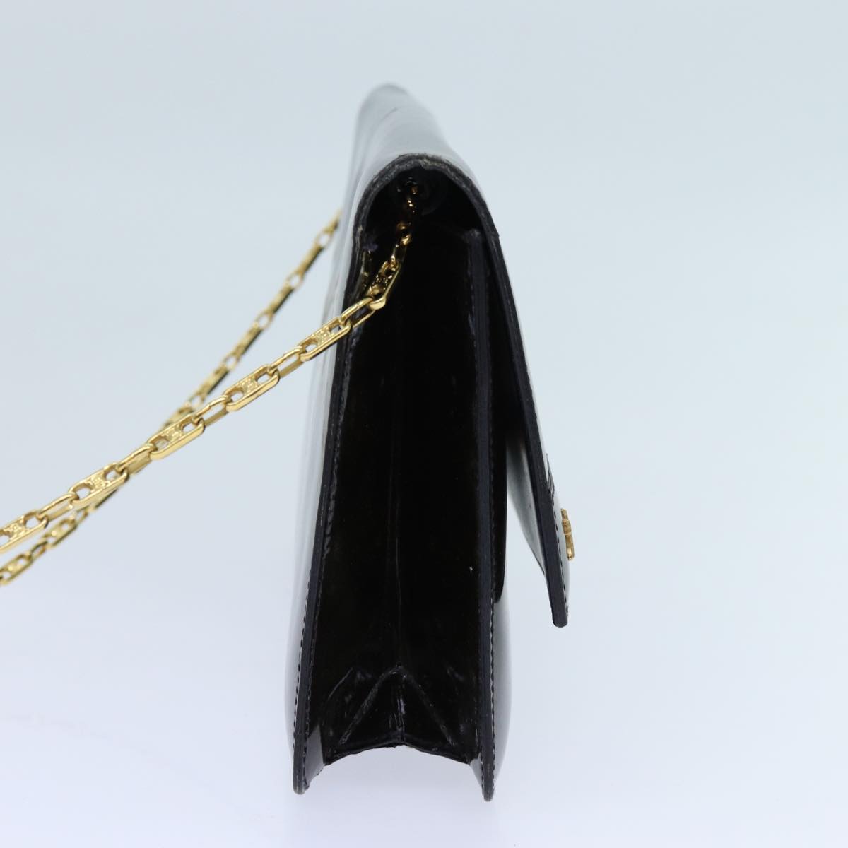 PRADA Celine Chain Shoulder Bag Leather 3Set Black Auth bs13019